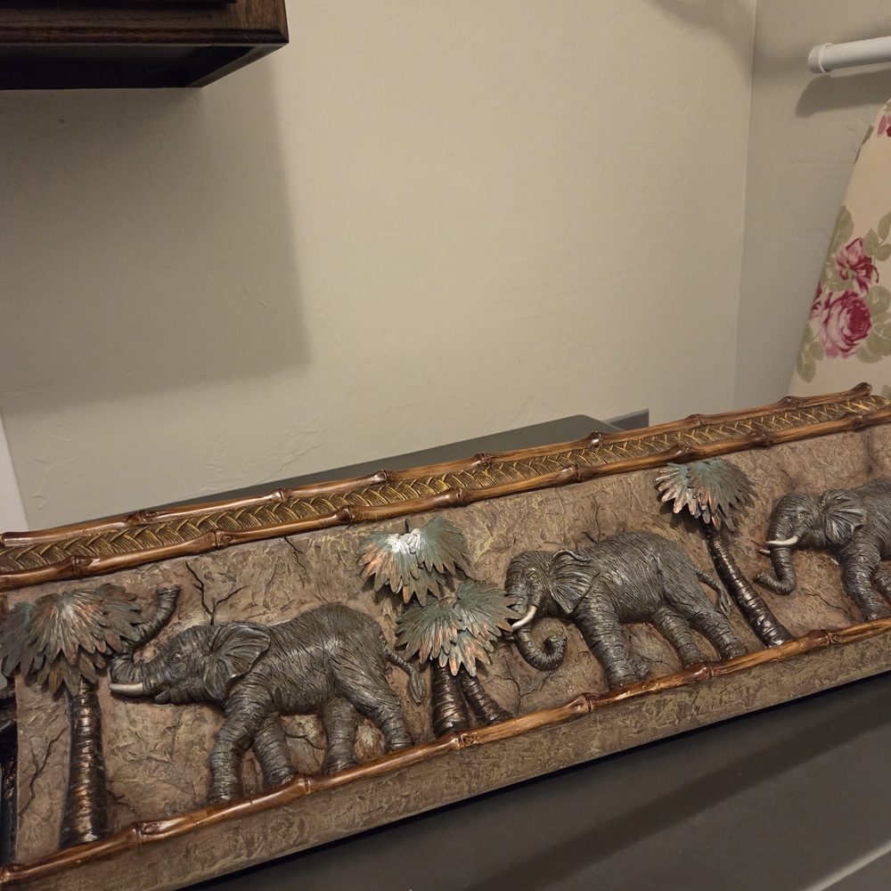 Elephant Wall Art with Palm Trees